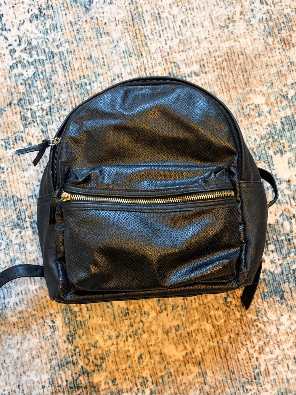 Classic Black Textured Mini Backpack - Mossimo